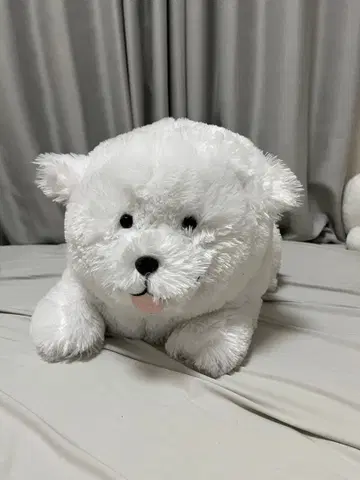 통통한 그레이트 피레니즈 화이트 강아지 봉제 인형