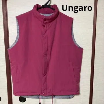 ungaro 룸웨어 다운 베스트 빨간색 체크 무늬