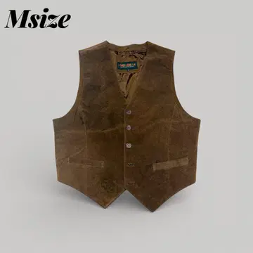90s 천연 가죽 스웨이드 가죽 베스트 빈티지 브라운 M 돈피 트레디셔널