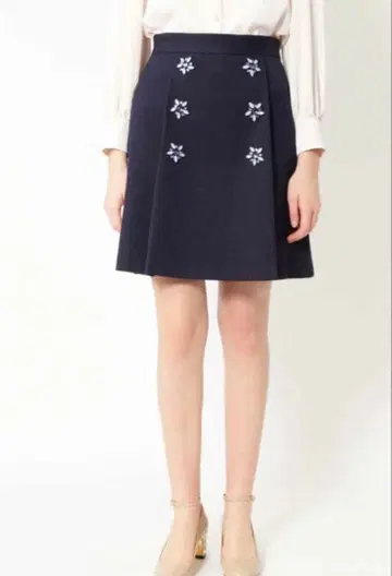 JILLSTUART 새상품 프란 사다리꼴 스커트 네이비 질스튜어트