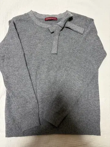 그레이 캐시미어 긴팔 니트 M