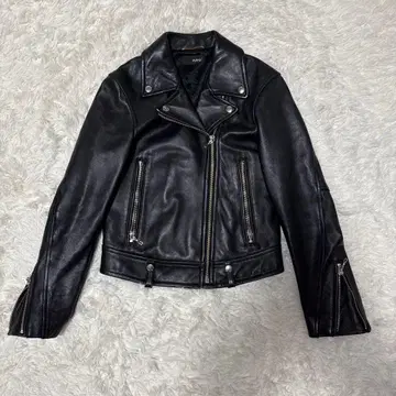 단종 styling/ 램 가죽 더블 라이더 자켓 네이비 양가죽