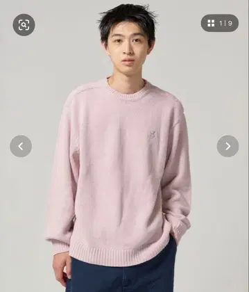 핑크 니트 스웨터 긴팔 버튼 포함