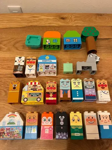 반다이 호빵맨 블록 세트 캐릭터 가게 병원 등 묶음 판매