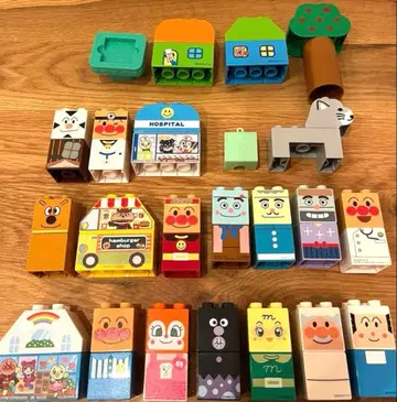 반다이 호빵맨 블록 세트 캐릭터 가게 병원 등 묶음 판매