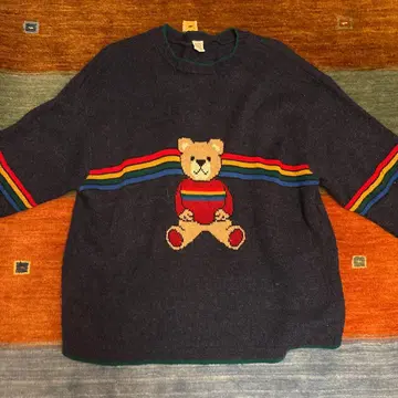 곰 자수 컬러풀 스웨터 18/20