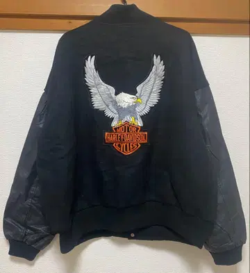 레어 Harley Davidson 빈티지 바시티 자켓 블랙 XL