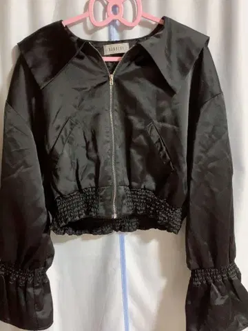 BUBBLES 새틴 세일러 블루종 여성용 아우터 지뢰