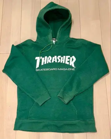 THRASHER 그린 후드 부착 후드티