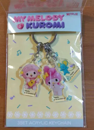 산리오 3단 아크릴 키링 마이멜로디 피아노 플랫