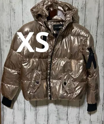 XS 여성용 다운 자켓 핑크 골드 메탈릭 블루종