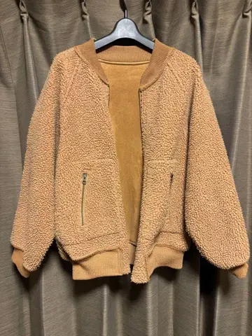 CIAOPANIC 차오패닉 리버서블 블루종 보아 자켓 카멜