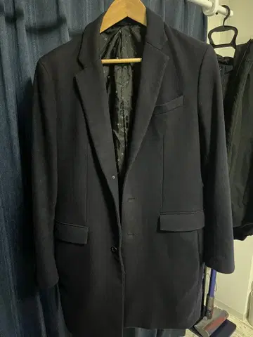 다크 네이비 체스터 코트