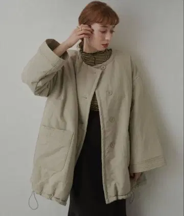 hinari 노카라 충전솜 스티치 코트