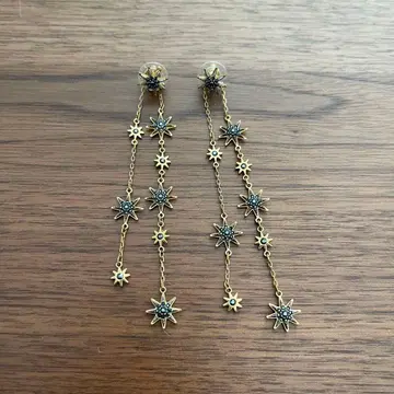 스와로브스키 골드 별 귀걸이