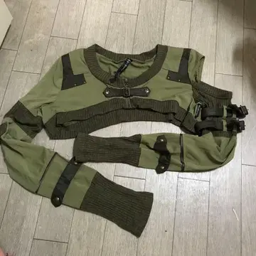 Ozz Croce Ozzon 스팀펑크 상의 긴팔 가디건 그린