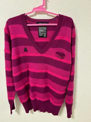 MARK & LONA 스트라이프 V넥 스웨터