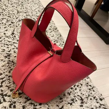 가죽 핸드백 핑크 지퍼 포함