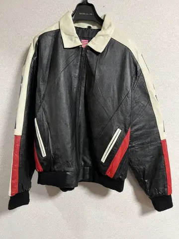 USA 국기 디자인 구제 의류 가죽 자켓