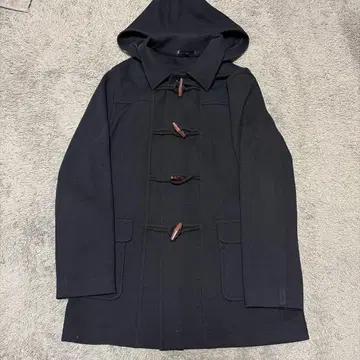 네이비 더플 코트 후드 부착 학생 코트 통학