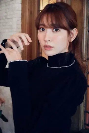 Crystal Embellished Turtleneck Knit Top