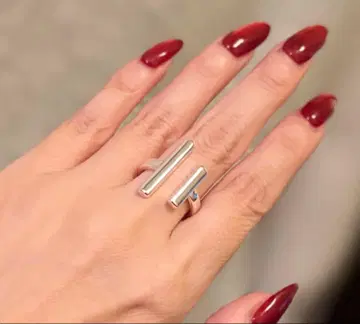 아쉬페 프랑스 실버 컬러 바 타입 모던 반지 12호