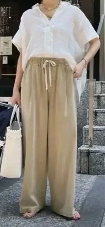 DOUDOU 데님 와이드 이지 팬츠