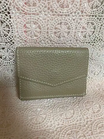 천연 가죽 3단 폴더형 지갑