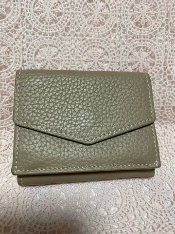 천연 가죽 3단 폴더형 지갑