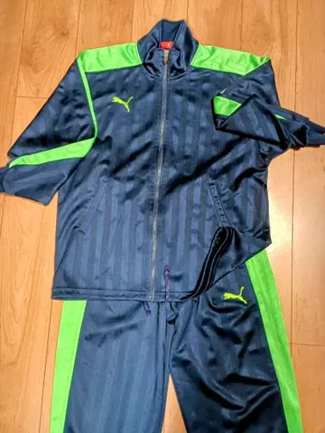 Puma 스트라이프 저지 S~M 네이비/그린