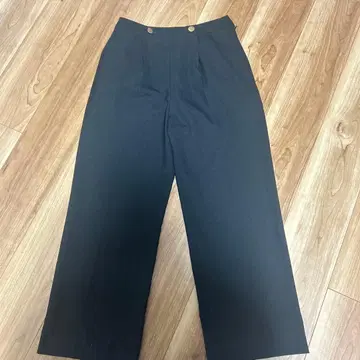 NOBLE 네이비 와이드 팬츠 일본제 폴리에스테르 100%