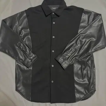 AZUL 가죽풍 콤비네이션 셔츠