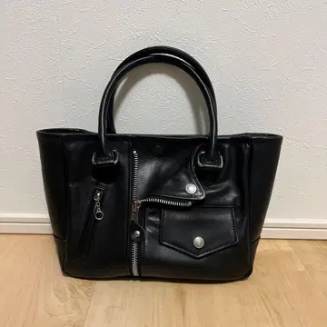 Schott 가죽 라이더 미니 토트백