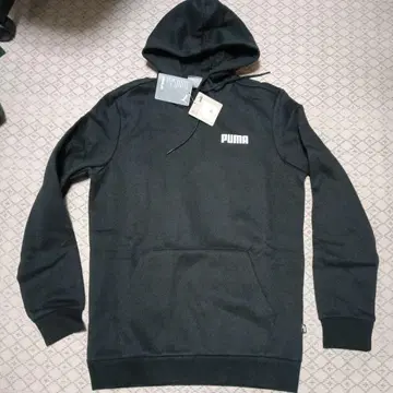 미사용 새상품 PUMA 블랙 후드 부착 후드티 S