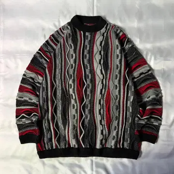 [좋은 배색] 90s vintage 아크릴 3D 니트 올 패턴 멀티 컬러