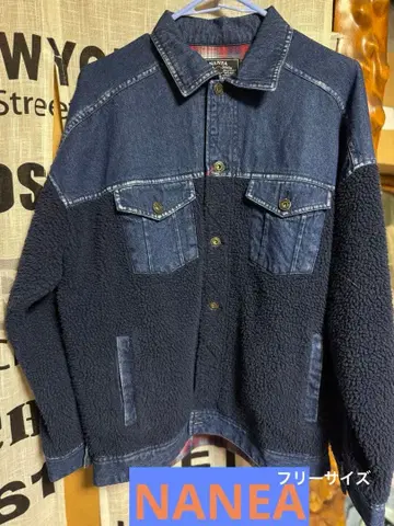 NANEA 데님 플리스 셔츠 자켓