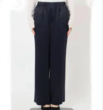 [ 미사용 ] Spick & Span 새틴 이지 벨 하의 팬츠 네이비