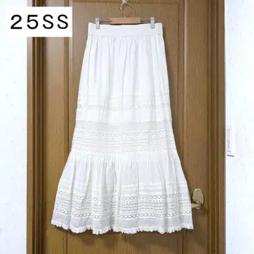 고품질 25SS 저널 스탠다드 INDIA VOILE 레이스 스커트