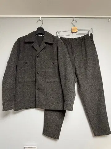 [ 컨디션 최상 ] UNIQLO U 플리스 저지 오버 셔츠 팬츠 셋업