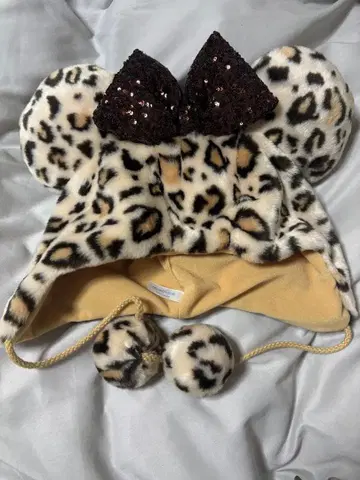 디즈니 미니 레오파드 무늬 팬캡