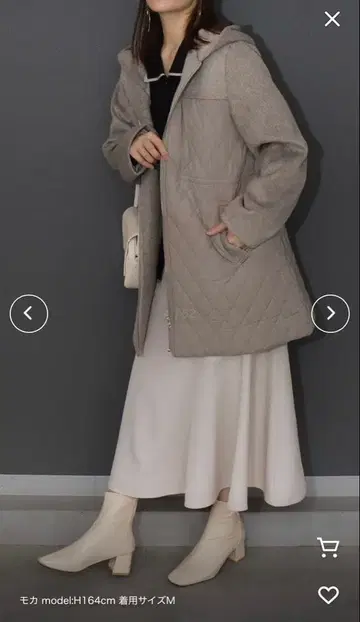 libelle more 모사풍 더블 페이스 x 퀼트 후드 코트