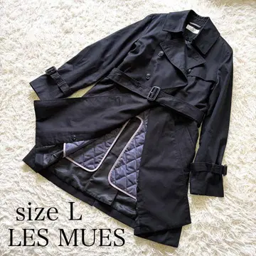 LES MUES 퀼트 라이너 포함 트렌치코트 블랙 L