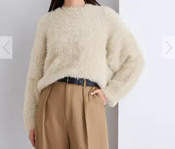 유어즈 샤기 니트 라이트 베이지 S