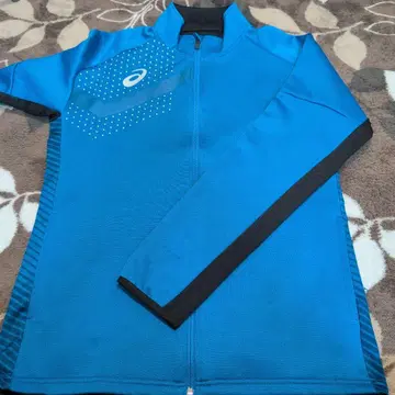 asics 파란색 L 사이즈 지퍼 달린 저지