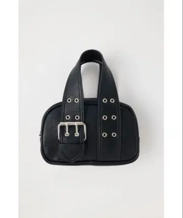 MOUSSY 버클 핸들 미니 보스턴 백 블랙
