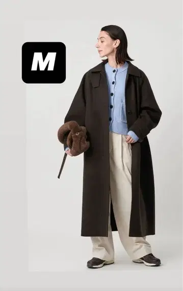 리버스 텐 칼라 롱 코트 브라운 S 사이즈