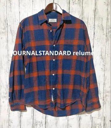 relume 저널 스탠다드 체크 무늬 긴팔 셔츠 플란넬 L