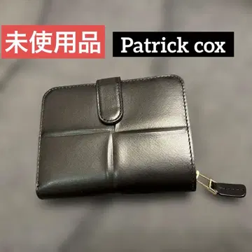 패트릭 콕스 접이식 지갑 블랙 라운드 지퍼 블록 가죽