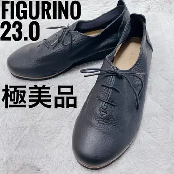 피규리노 레이스업 블랙 가죽 신발 여성용 일본제 23.0cm