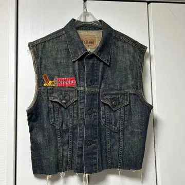 GAP 블루 진스 자수 데님 베스트 KICKER